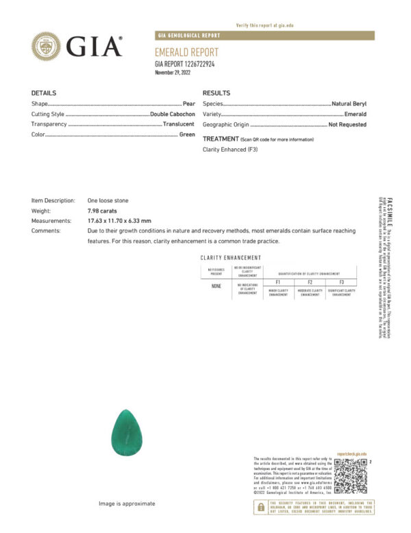 a green tear shaped object on a white paper