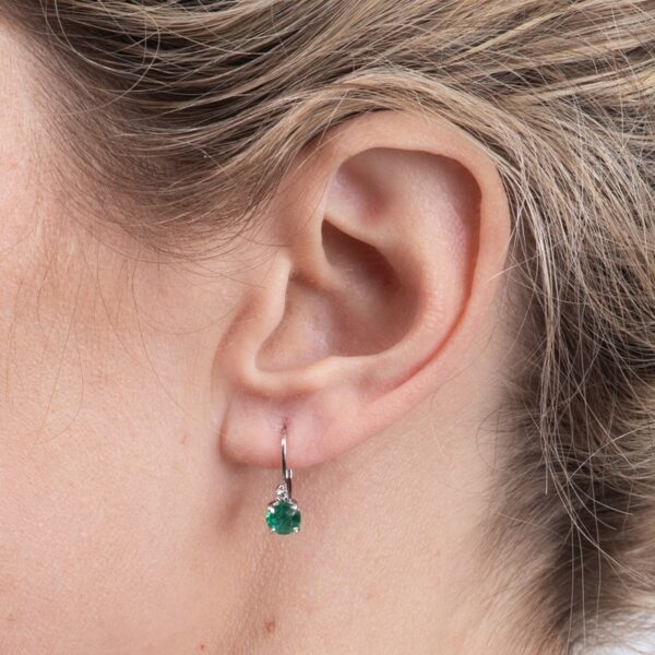 a close up of a person's ear wearing a pair of earrings