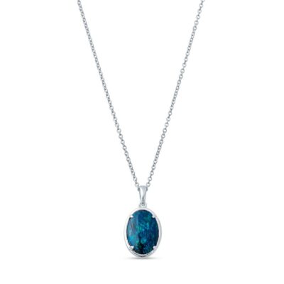a necklace with a blue stone in the center