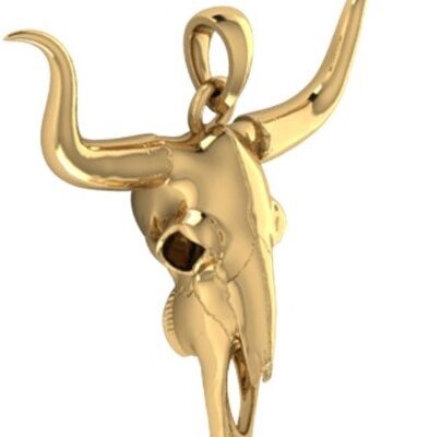 a gold pendant with an elephant's head on it
