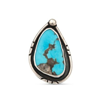 a silver and turquoise stone ring