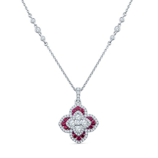 a necklace with a flower design on it