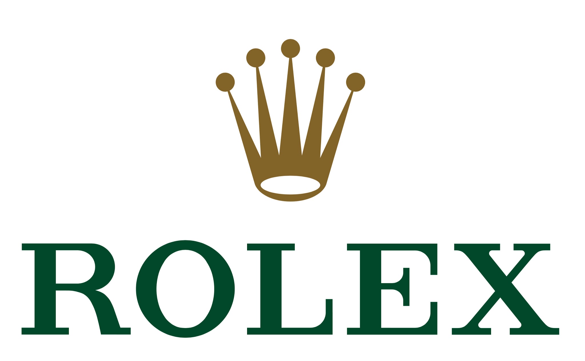 the rolex logo is shown in green and gold