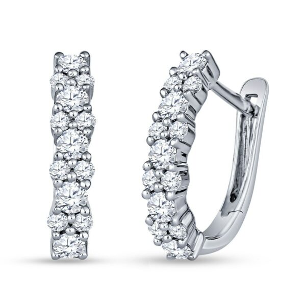 Small Diamond Hoop Earrings - Shaftel Diamonds