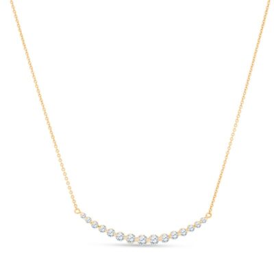 a diamond bar necklace on a white background