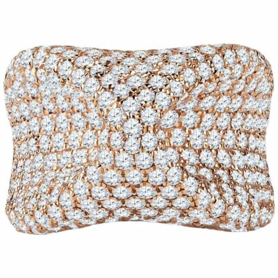 18 Karat Rose Gold Pave Fashion Ring