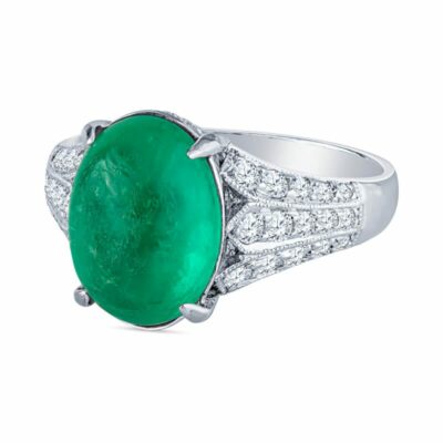Emerald Cabochon Ring