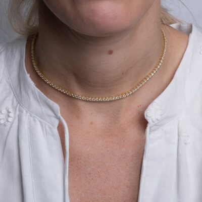 Yellow Gold Diamond Choker Necklace