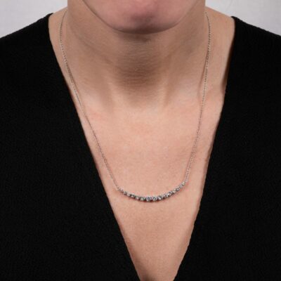 Diamond Graduated Bar Necklace