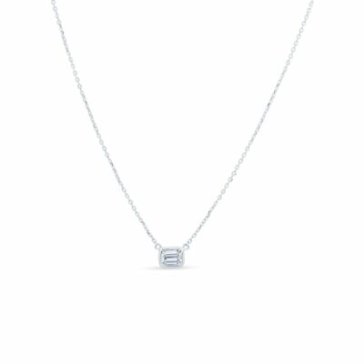 Emerald Cut Diamond Pendant Necklace