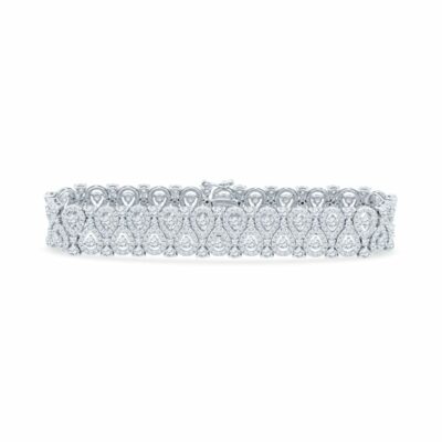 Pear Shaped Diamond Halo Bracelet