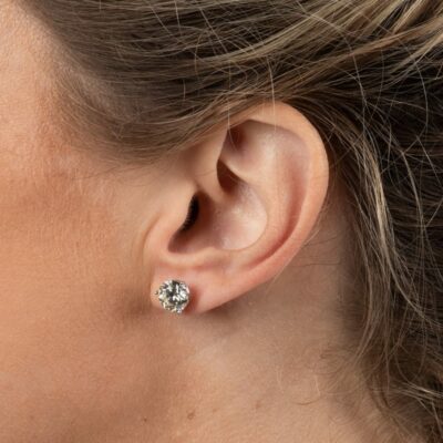 4.03ctw Diamond Stud Earrings GIA