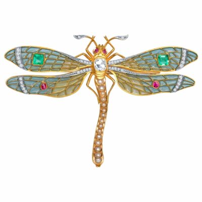 Plique à Jour Dragonfly Brooch