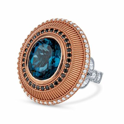 Contemporary Blue Topaz Cocktail Ring