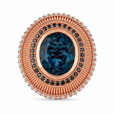 Contemporary Blue Topaz Cocktail Ring