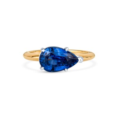 Pear Shaped Natural Blue Sapphire Ring