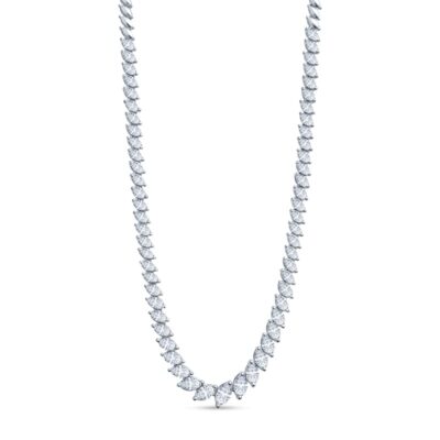 natural pear shaped diamond tennis necklace