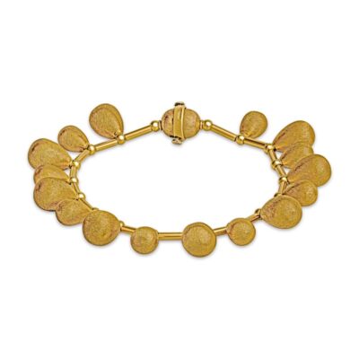 22k Yellow Italian Gold Dangle Bead Bracelet