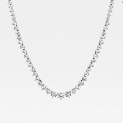 25.41ctw Diamond Riviera Necklace in White Gold