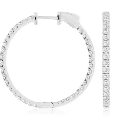 1.50ctw inside out diamond hoops in white gold