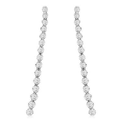 1.65ctw diamond dangle earrings in white gold