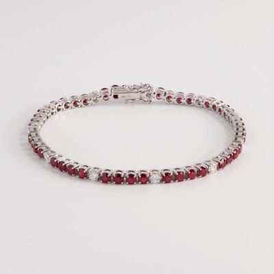 Ruby and Diamond Tennis Bracelet