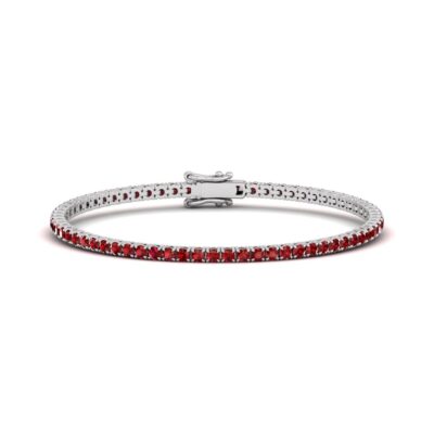 18K White Gold 4.96 ctw Ruby Tennis Bracelet